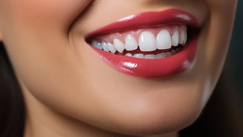 Woman with white teeth smiling